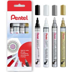 Pentel Permanent Pigment Ink Paint Marker Pens - MMP10 - Contained in Cardboard Wallet (Rainbow Wallets of 8)