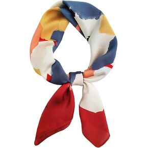 kcctoo 27.5" Mulberry Silk Feeling Head Scarf Women's Fashion Square Neck Satin Scarfs for Bag Hair Scarves Gift