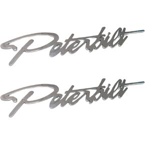 2pcs Custom Stainless Logo Name Emblem Plate Fit for Peterbilt Side Frond of Hood Accessory Grille Fender