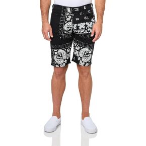 True Religion Men's Ricky Sn No Flap 1/2" Shorts-Discharge Bandana