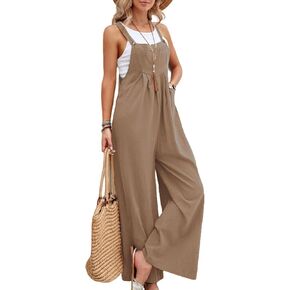 Wide Leg Jumpsuit for Women Spring Summer Casual Loose Bib Overalls Palazzo Pants Rompers Jumpsuits