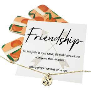 مجموعة هدايا قلادات الصداقة مع منظم السفر لقلادة رانجلر، حقيبة سفر للمجوهرات، لفافة مجوهرات، قلادة مملوءة بالذهب، هدايا لصديق للنساء، هدايا للمسافرين in Kuwait