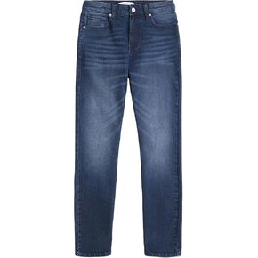 Calvin Klein Boys' Slim Fit Straight Leg Stretch Denim Jeans, 5-Pocket Style, Zipper Fly & Button Closure
