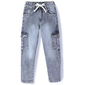 chopper club Boys Denim Cargo Joggers Slim Fit Boys Jeans 3x1 Stretchable Denim Fabric 6 Pockets Cargo Jeans
