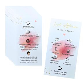 Lash Extension Aftercare Instructions Cards 100 Pack Eyelash After Care Card for Business Client Double Sided Size 3.5 x 2 inches Pink & Black (3.5 * 2 ", Pink & Black)