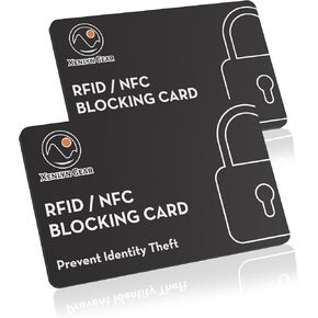 RFID Blocking Card - Contactless Card Protector with Advanced Chip to Scramble RFID/NFC Signals for Protection, Slim Design for Simply Fits Into Your Wallets and Purses - 2 PACK