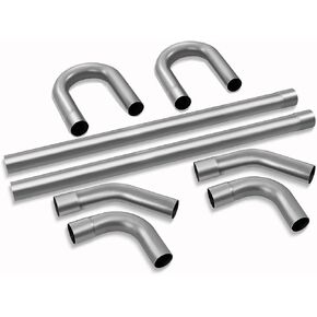 8PCS DIY Stainless Steel Exhaust Pipe Kit,Including Mandrel Bend Pipe (3")