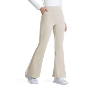 Witwot Girls Flare Pants Casual Elastic Waist Bell Bottom Leggings Long Trousers with Pockets