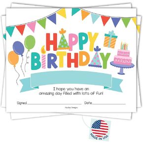 25 Colorful Birthday Certificates For Kids Classroom Birthday Gifts - Happy Birthday Certificates For Students, Birthday Awards For Students, Birthday Awards Classroom Supplies For Teachers Elementary