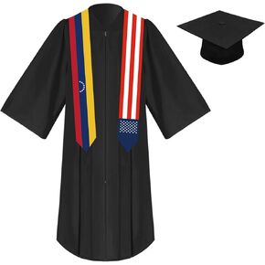 2024 Unisex St 72 Inch Venezuela Flag and USA Flag Mixed Graduation Stole Sash Graduation Scarf For Graduation's Day (Baccalaureate Gown and Hat Not Included)