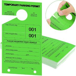 100 Pack Parking Permit Hang Tag Green Car Parking Tags for Parking Lot Large Thick Parking Pass Hang Tags Temporary Parking Permit Hang Tags 4.3 * 7.8 inch for Car Rear View Mirror in Saudi Arabia