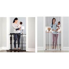 Regalo Easy Step Arched Décor Walk Thru Baby Gate, Includes 4-Inch Extension Kit, 4 Pack Pressure Mount Kit and 4 Pack Wall Mount Kit, Bronze, 30-Inches Tall (Pack of 1)