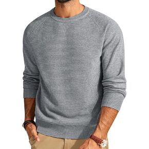 PJ PAUL JONES Men's Crewneck Pullover Sweater Textured Knitted Sweaters Long Sleeve Knitted Jumper