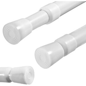 2 Pack Spring Tension Curtain Rods White Ajustable 53-98inchs, 0.86inch Diameter, Extension Spring Tension Rods Suitable for Use in Bathroom Window Screen Curtain Wardrobe (white)