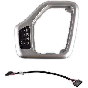 Shifter Bezel with Harness Kit for 2014-2018 Jeep Cherokee, Center Transmission Bezel With Harness Replace 601-402 5YD27XSAAA 68413957AA, Silver