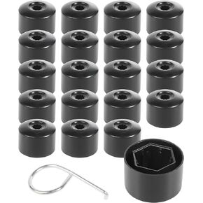 VARGTR 20PCS Car Wheel Lug Nut Covers,Wheel Bolt Lug Nut Cover Cap Locking Caps Set with Removal Tool,Car Accessories Auto Tire Bolt Caps,Wheel Bolt Cover Dismantle Replacement for Wheel 1K0 601 173