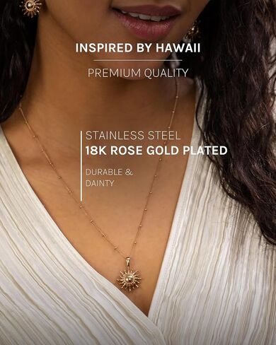 Purelei® Sun Necklace – 18K Gold plated stainless steel jewelry – Waterproof chain – 20 to 22 inch adjustable length – Fashion jewelry for your individual look in Saudi Arabia