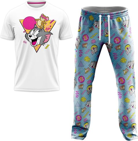 طقم صالة توم وجيري للرجال في صندوق هدايا يتضمن تي شيرت وسروال مريح وجوارب بمقاسات S-m-l-xl in Kuwait