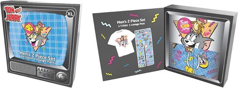 طقم صالة توم وجيري للرجال في صندوق هدايا يتضمن تي شيرت وسروال مريح وجوارب بمقاسات S-m-l-xl in Kuwait