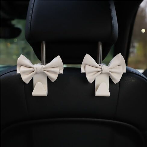 2pcs Car Purse Hook For Car Hooks For Purses And Bags, Cute Bow Car Seat Headrest Hook For Car Purse Hook Hanger. (pink-2pcs) in Saudi Arabia