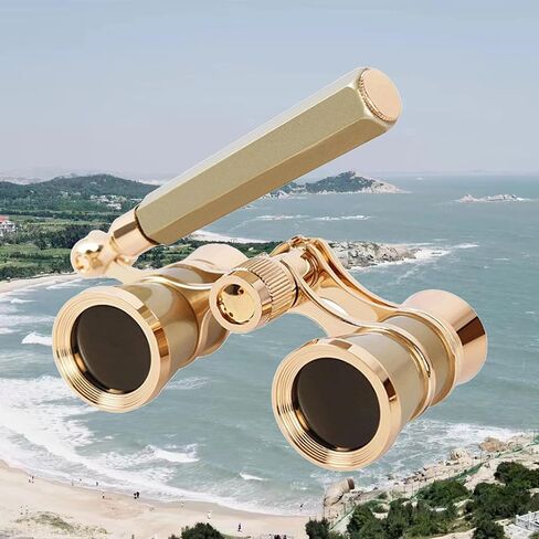 Opera Glasses Binoculars, 3X25 Lorgnette Theater Glasses, BK9 Optical Lens Mini Compact Foldable Vintage Theater Glasses with Adjustable Handle for Concert Cinema Adults Men Women in Saudi Arabia