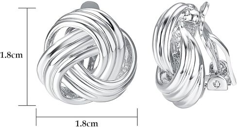 Yoursfs عقدة متعددة الألوان على أقراط للنساء مطلية بالفضة والذهب أقراط كبيرة غير مثقوبة على شكل زهور in Kuwait