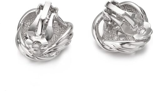 Yoursfs عقدة متعددة الألوان على أقراط للنساء مطلية بالفضة والذهب أقراط كبيرة غير مثقوبة على شكل زهور in Kuwait