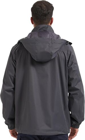 Men's Rain Jacket Waterproof Lightweight Hood jackets for Hiking Cycling Travel Raincoat S-6XL in Kuwait