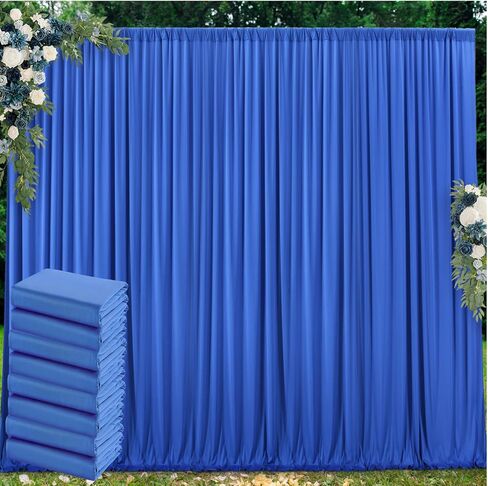 30 ft x 10 ft Wrinkle Free White Backdrop Curtain for Wedding Parties, Polyester Photo Backdrop Drapes for Baby Shower Birthday Party Backdrop Stand, Bulk Thick Background Curtains, 5x10FT 6 Panels in Saudi Arabia