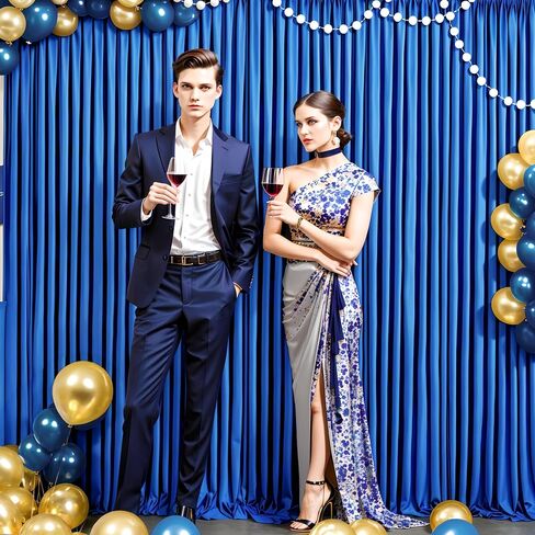 30 ft x 10 ft Wrinkle Free White Backdrop Curtain for Wedding Parties, Polyester Photo Backdrop Drapes for Baby Shower Birthday Party Backdrop Stand, Bulk Thick Background Curtains, 5x10FT 6 Panels in Saudi Arabia
