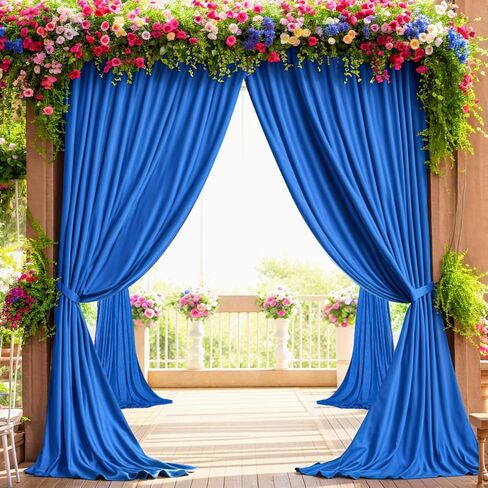 30 ft x 10 ft Wrinkle Free White Backdrop Curtain for Wedding Parties, Polyester Photo Backdrop Drapes for Baby Shower Birthday Party Backdrop Stand, Bulk Thick Background Curtains, 5x10FT 6 Panels in Saudi Arabia