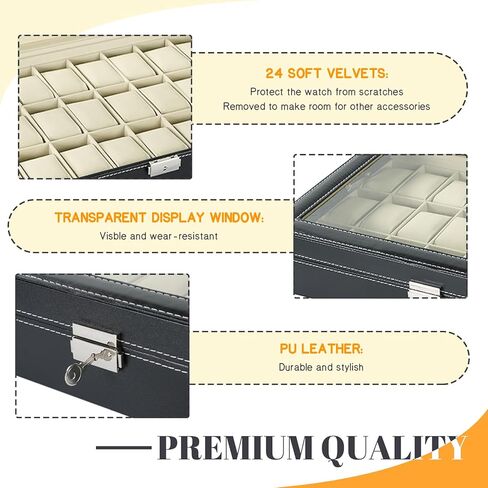 صندوق ساعة NATGAI 24 فتحة ولفاف ساعة أوتوماتيكي واحد in Kuwait