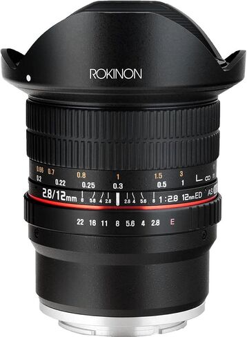 عدسة عين السمكة عريضة جدا 12M-C 12MM F2.8 لكاميرات Canon Eos Ef Dslr - متوافقة مع الإطار الكامل in Saudi Arabia