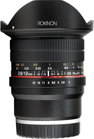 عدسة عين السمكة عريضة جدا 12M-C 12MM F2.8 لكاميرات Canon Eos Ef Dslr - متوافقة مع الإطار الكامل in Saudi Arabia