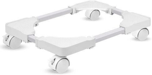 حامل كمبيوتر شخصي، حامل برج كمبيوتر قابل للتعديل مع 4 عجلات دوارة، حامل وحدة المعالجة المركزية مع 4 وسائد وسائد، سعة تحميل 60 رطل، أبيض in Kuwait