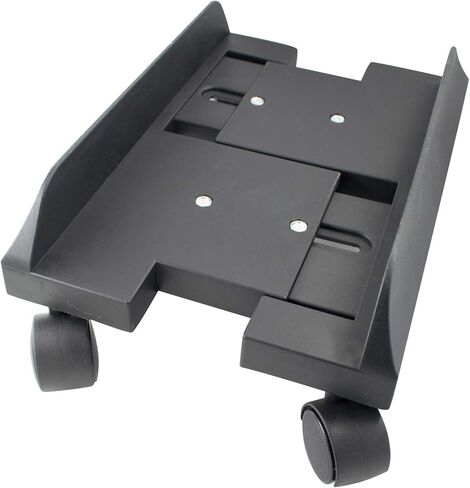 CPU Stand Cart Holder Plastic Desktop Computer Tower Stand Cart with Locking Caster Wheels, Adjustable Mobile PC Holder with 4 Caster Wheels Under Desk, Black in Kuwait