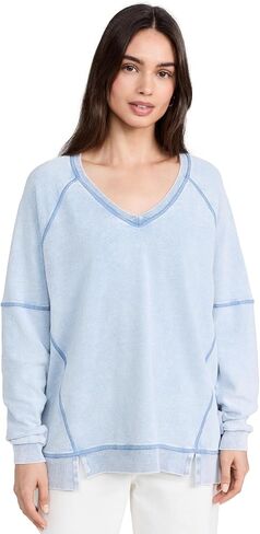 Z SUPPLY Women's Easy V Neck Denim in Saudi Arabia