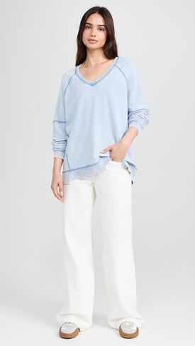 Z SUPPLY Women's Easy V Neck Denim in Saudi Arabia