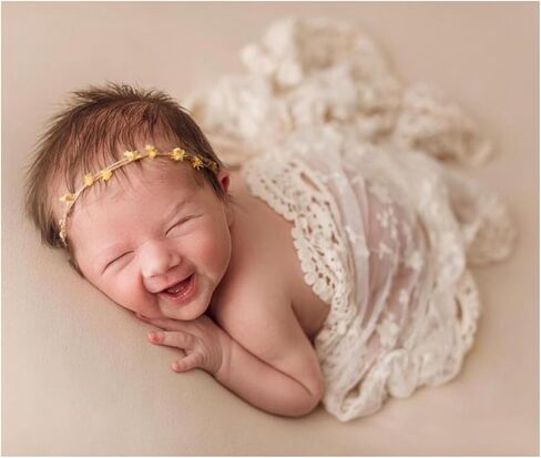 Newborn Photography Props Baby Photoshoot Wraps Girl Photo Posing Lace Layers (E Beige) in Kuwait