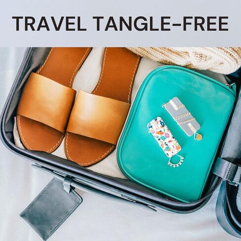 مجموعة هدايا قلادات الصداقة مع منظم السفر لقلادة رانجلر، حقيبة سفر للمجوهرات، لفافة مجوهرات، قلادة مملوءة بالذهب، هدايا لصديق للنساء، هدايا للمسافرين in Kuwait