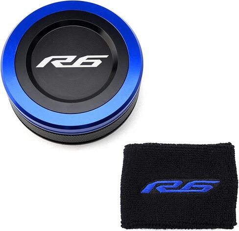 Fit for Yamaha R6 YZF R6 R6S YZFR6 1999-2021 2022 2023 CNC Motorcycle Front Brake Fluid Reservoir Cap Oil Brake Reservoir Cover Sock (Blue) in Saudi Arabia