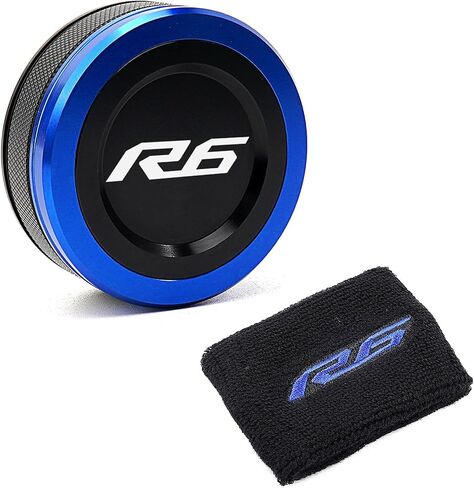 Fit for Yamaha R6 YZF R6 R6S YZFR6 1999-2021 2022 2023 CNC Motorcycle Front Brake Fluid Reservoir Cap Oil Brake Reservoir Cover Sock (Blue) in Saudi Arabia