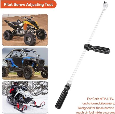 أداة تعديل المسمار الطيار 18.89 بوصة، مجموعة أدوات تعديل المكربن ​​لاستبدال عربة الثلج Carb ATV UTV، مفك براغي مكربن ​​90 درجة زاوية معدنية in Kuwait