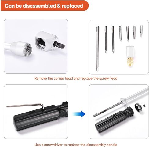 أداة تعديل المسمار الطيار 18.89 بوصة، مجموعة أدوات تعديل المكربن ​​لاستبدال عربة الثلج Carb ATV UTV، مفك براغي مكربن ​​90 درجة زاوية معدنية in Kuwait