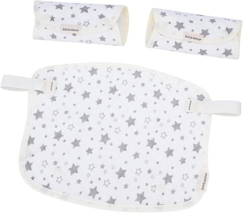 Bebamour Drool and Teething Reversible Cotton Pad For All Carry Positions Baby Carrier White Drool Bib For Boys & Girls（White） in Saudi Arabia