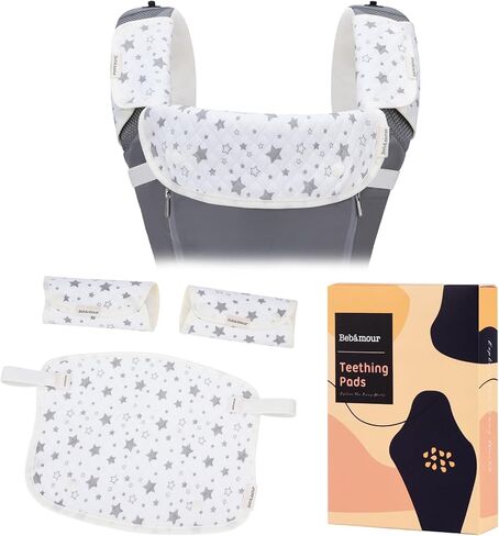 Bebamour Drool and Teething Reversible Cotton Pad For All Carry Positions Baby Carrier White Drool Bib For Boys & Girls（White） in Saudi Arabia