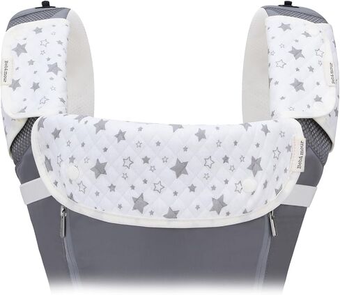 Bebamour Drool and Teething Reversible Cotton Pad For All Carry Positions Baby Carrier White Drool Bib For Boys & Girls（White） in Saudi Arabia