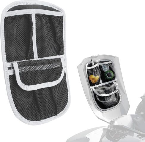 Front Trunk Lid Organizer Fit for Can-Am Ryker/Rally/Sport 2019-2024 Removable Mesh Triple Pocket Glove Box Organizer (Black) in Saudi Arabia