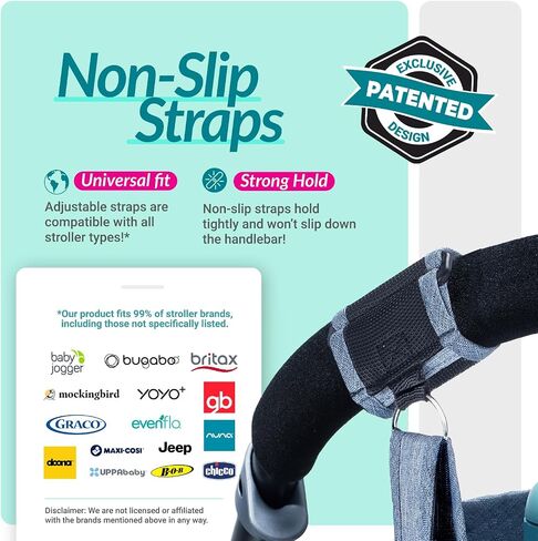 Swanoo Stroller Caddy Organizer With Cup Holder, Non Slip Straps Bag for Phone, Pet Stroller Accessories, Universal Fits Uppababby Vista v2 Wonderfold Wagon, Doona and More in Saudi Arabia