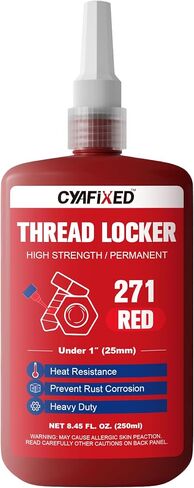 Threadlocker 271, Red High Strength Permanent Thread Lock Glue (1.69Fl. oz/50ml) - Lock Tight Screw Glue for Nuts, Bolts & Seal Fasteners, Prevents Loosening, Rust & Corrosion in Saudi Arabia